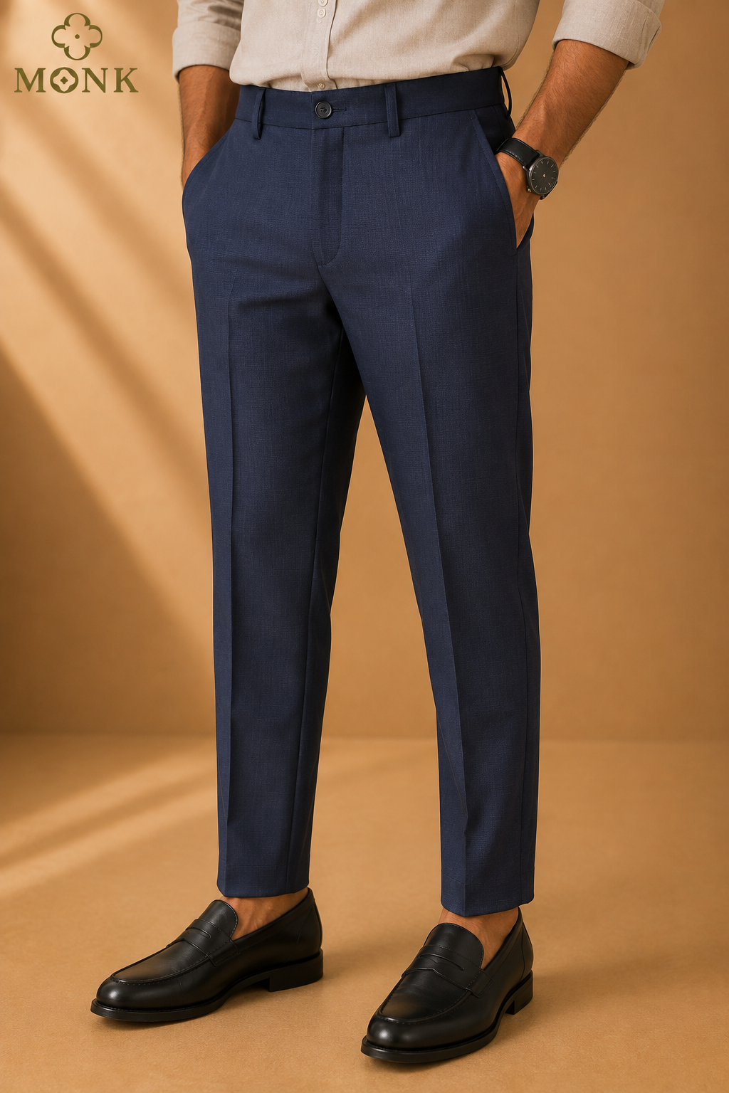 Deep Navy Textured Pants