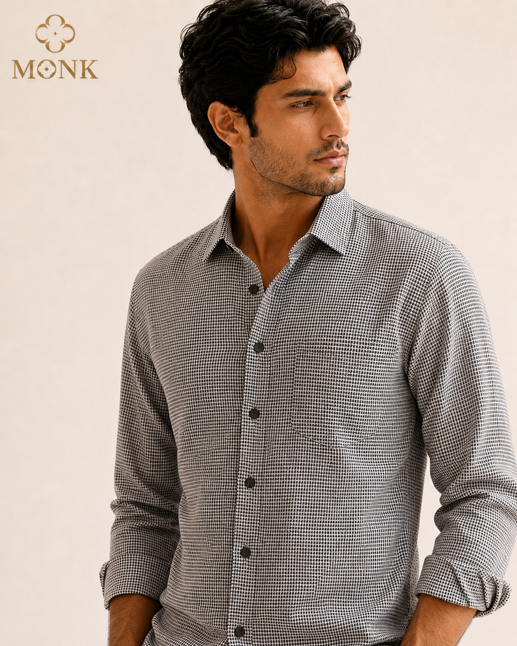 Black & White Checked Full Sleeve Shirt