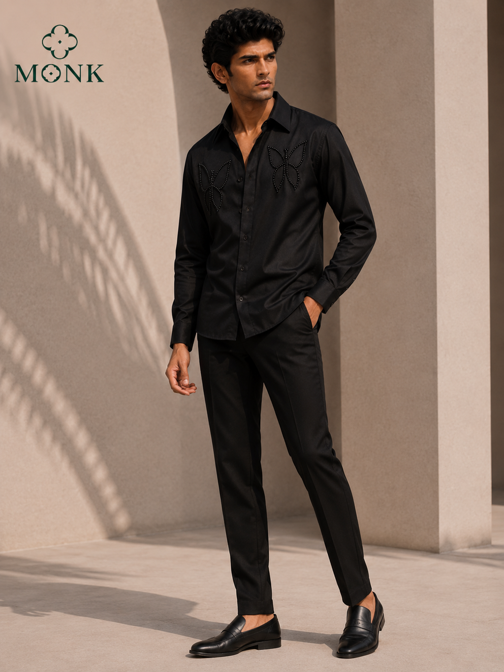 Charcoal Grey Designer Full Sleeve Shirt