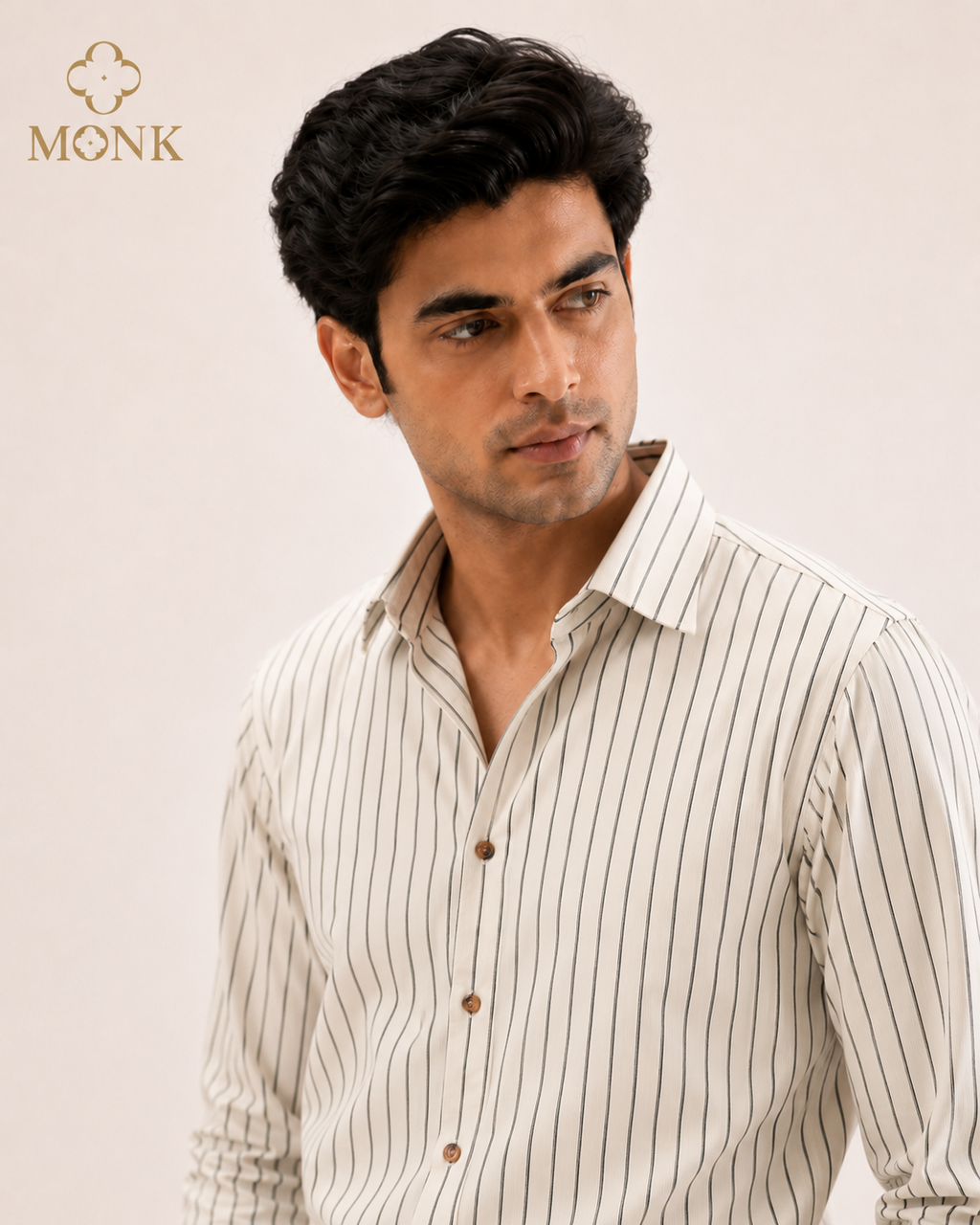 Beige Stripe full sleeve Shirt