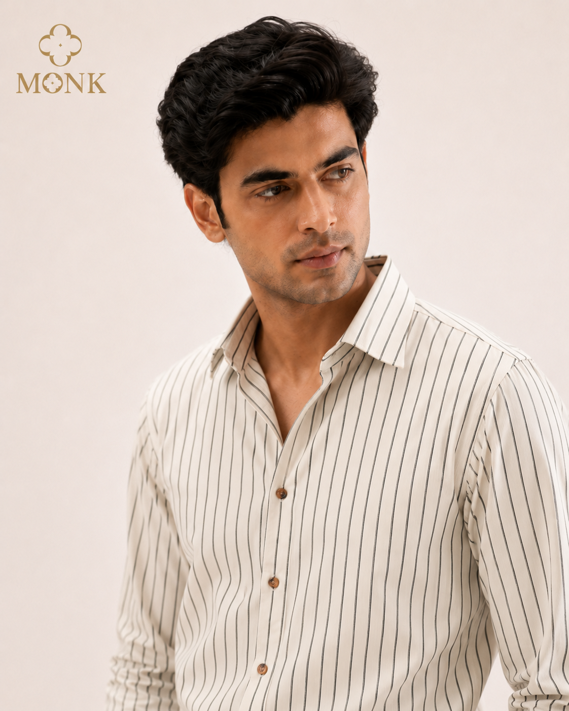 Beige Stripe full sleeve Shirt
