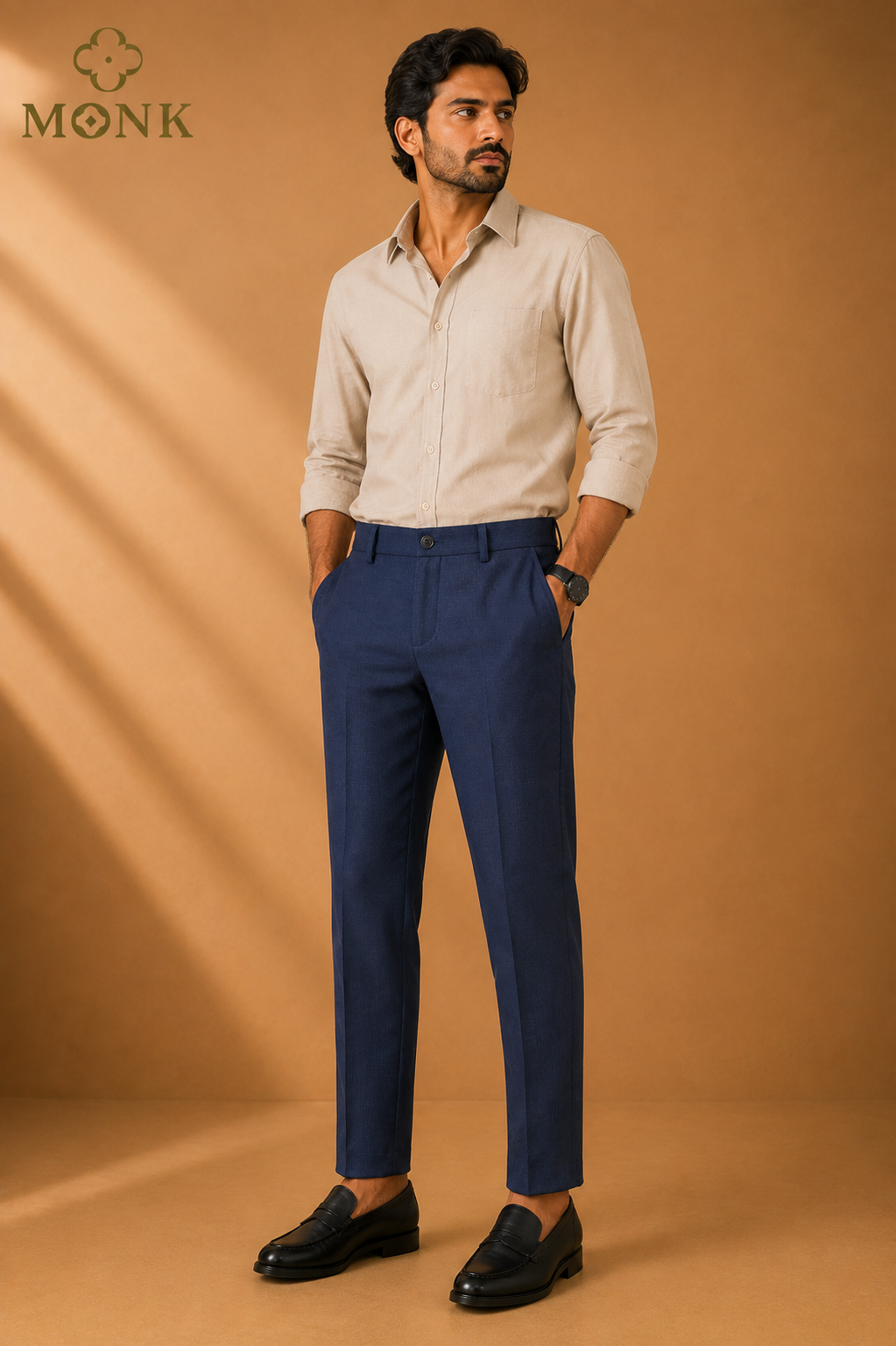 Deep Navy Textured Pants