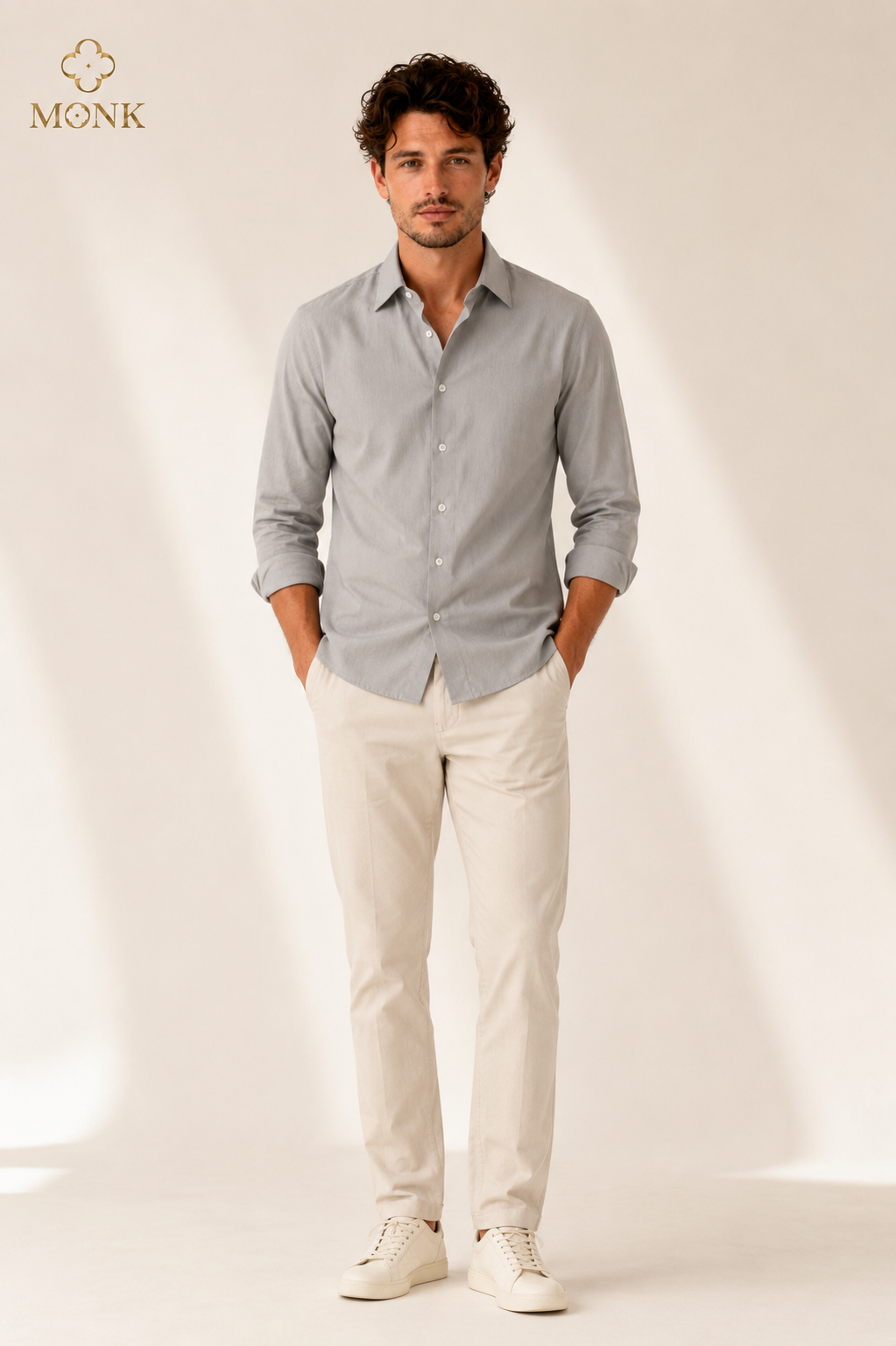 Stone Taupe Formal full Sleeve Shirt