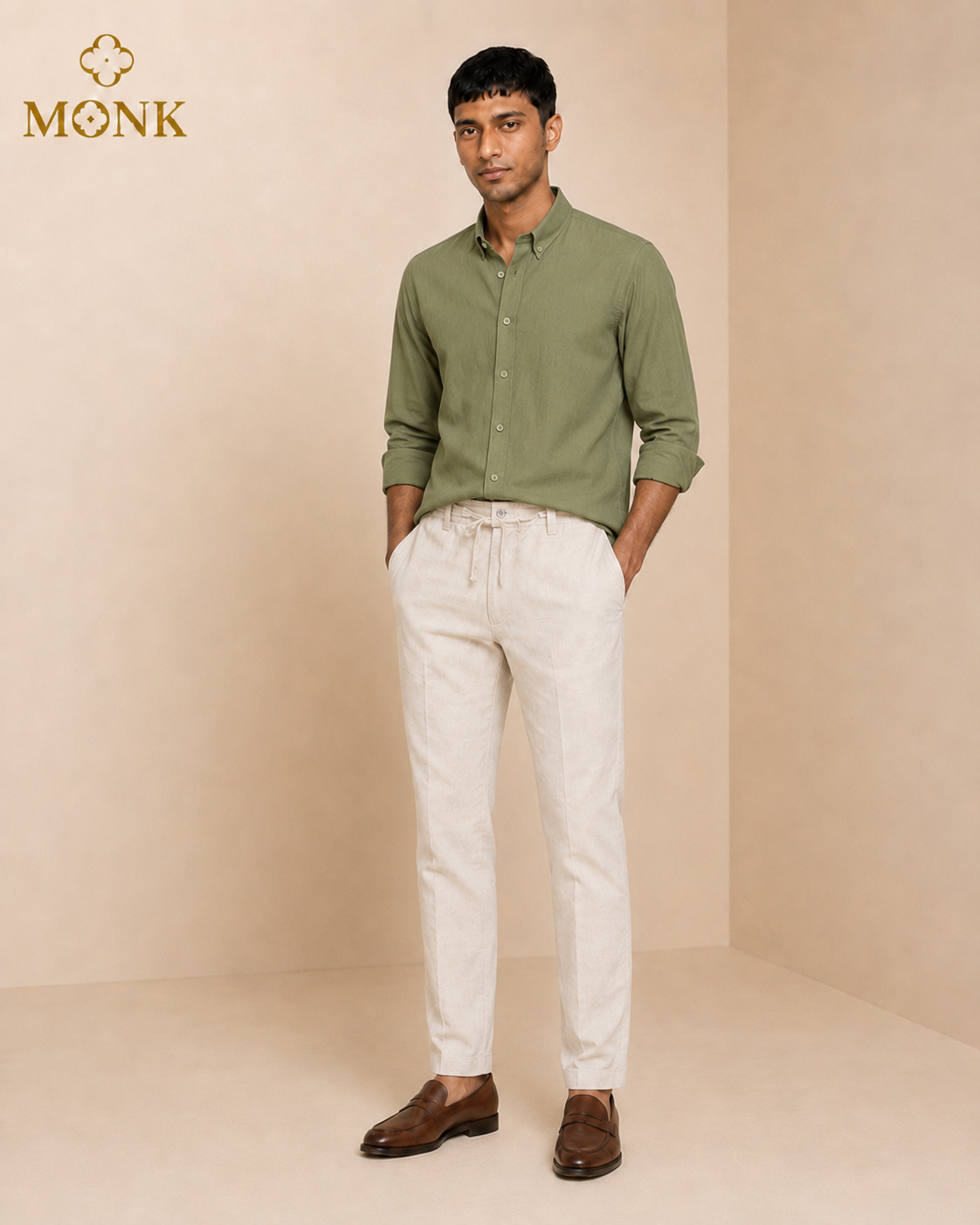 Beige linen pant BB