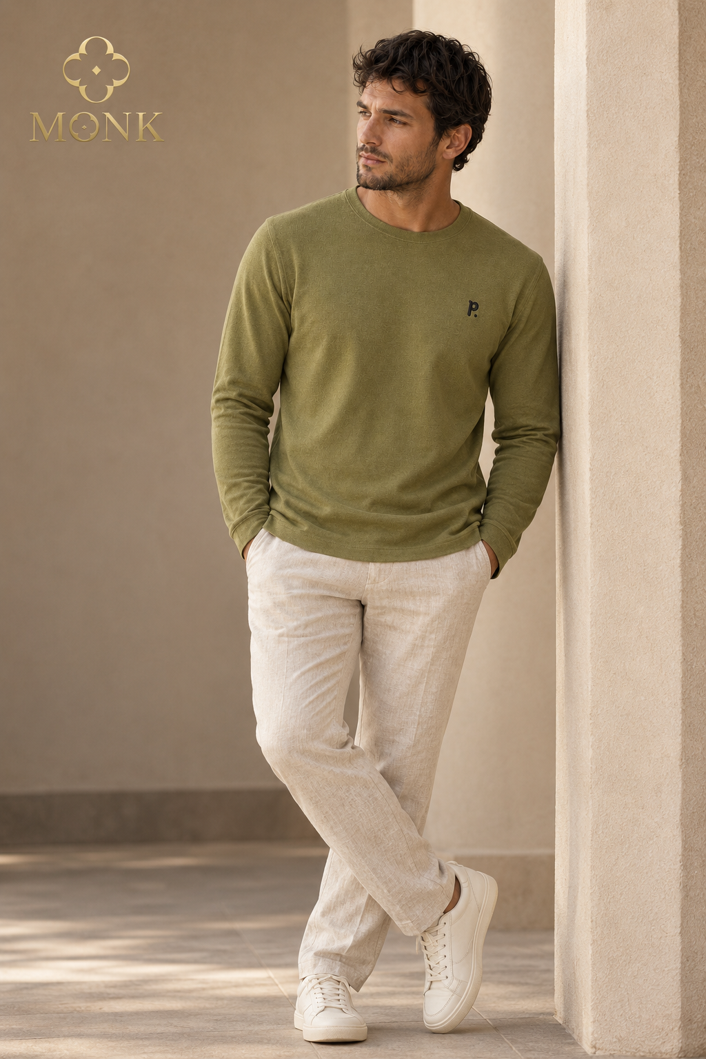 Olive Logo Half-Sleeve T-Shirt