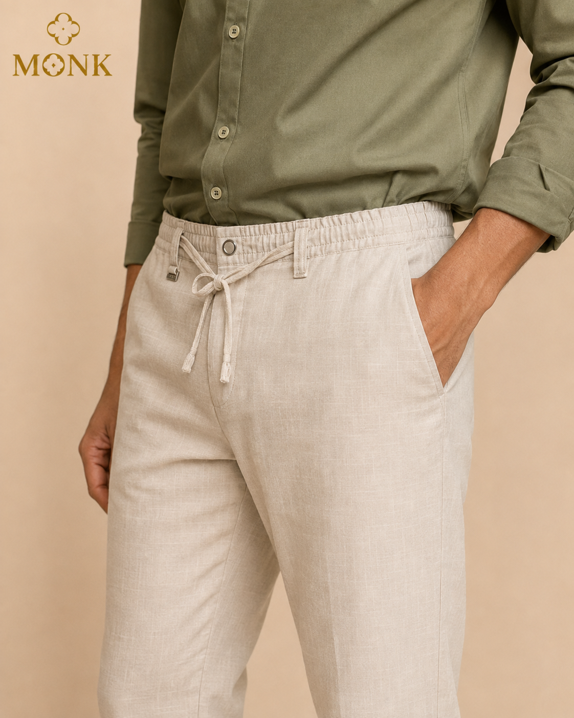 Beige linen pant BB