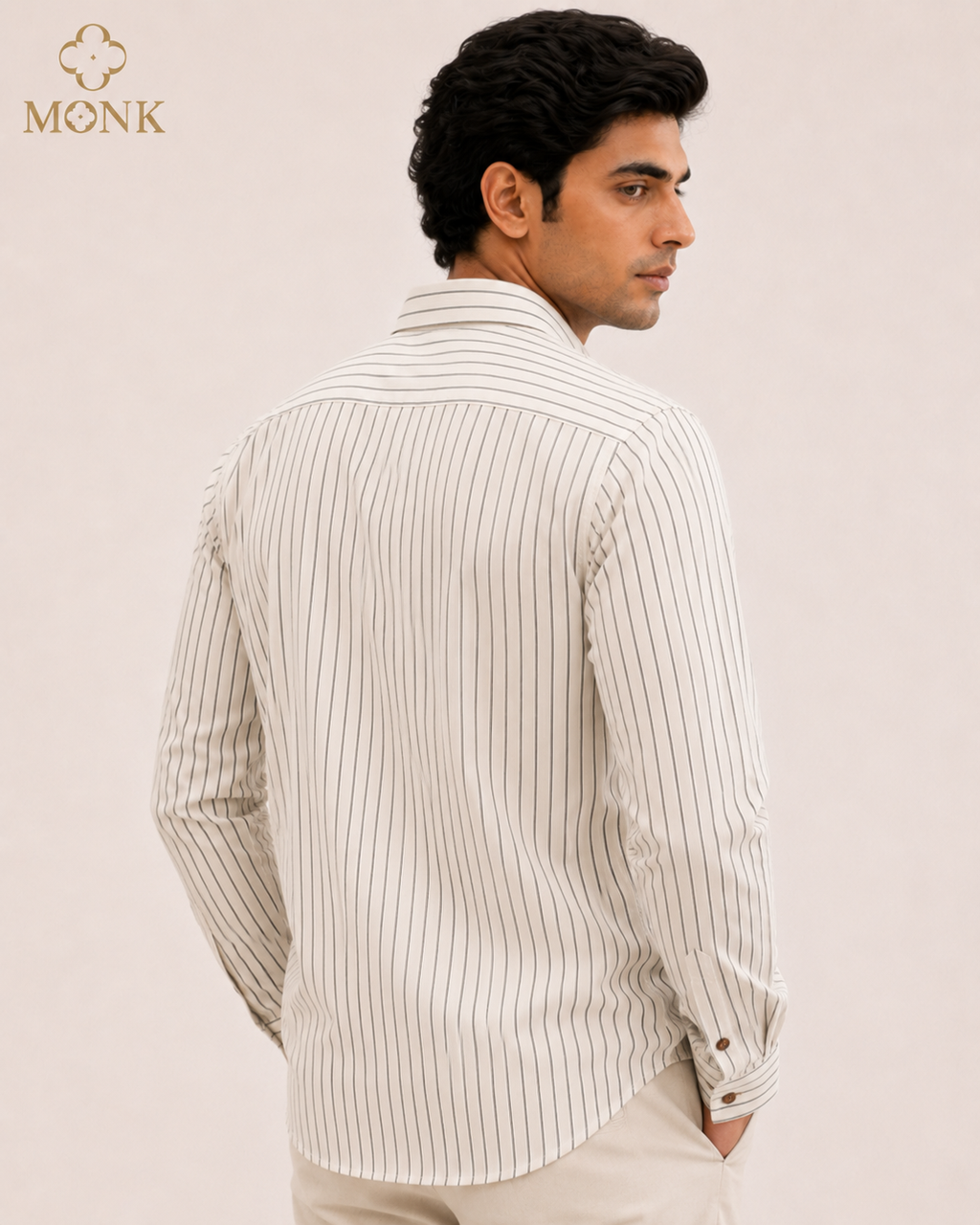 Beige Stripe full sleeve Shirt