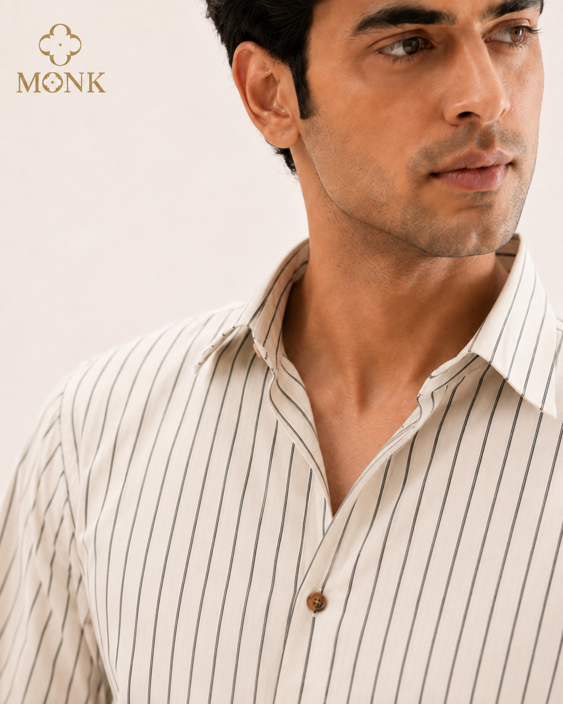 Beige Stripe full sleeve Shirt