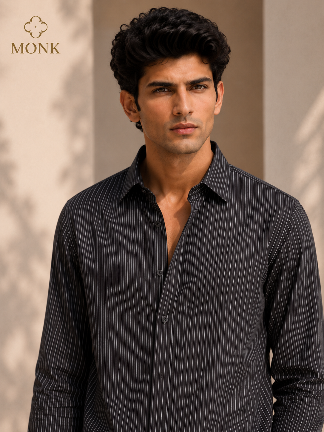 Espresso Pinstripe Full Sleeve Shirt