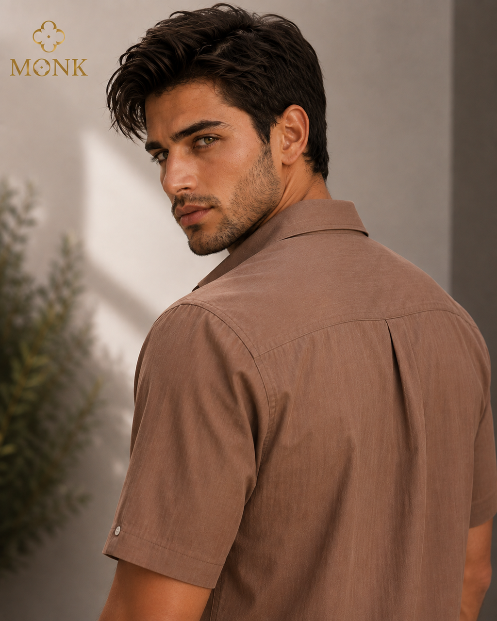 DESERT TAUPE CUBAN COLLAR SHIRT