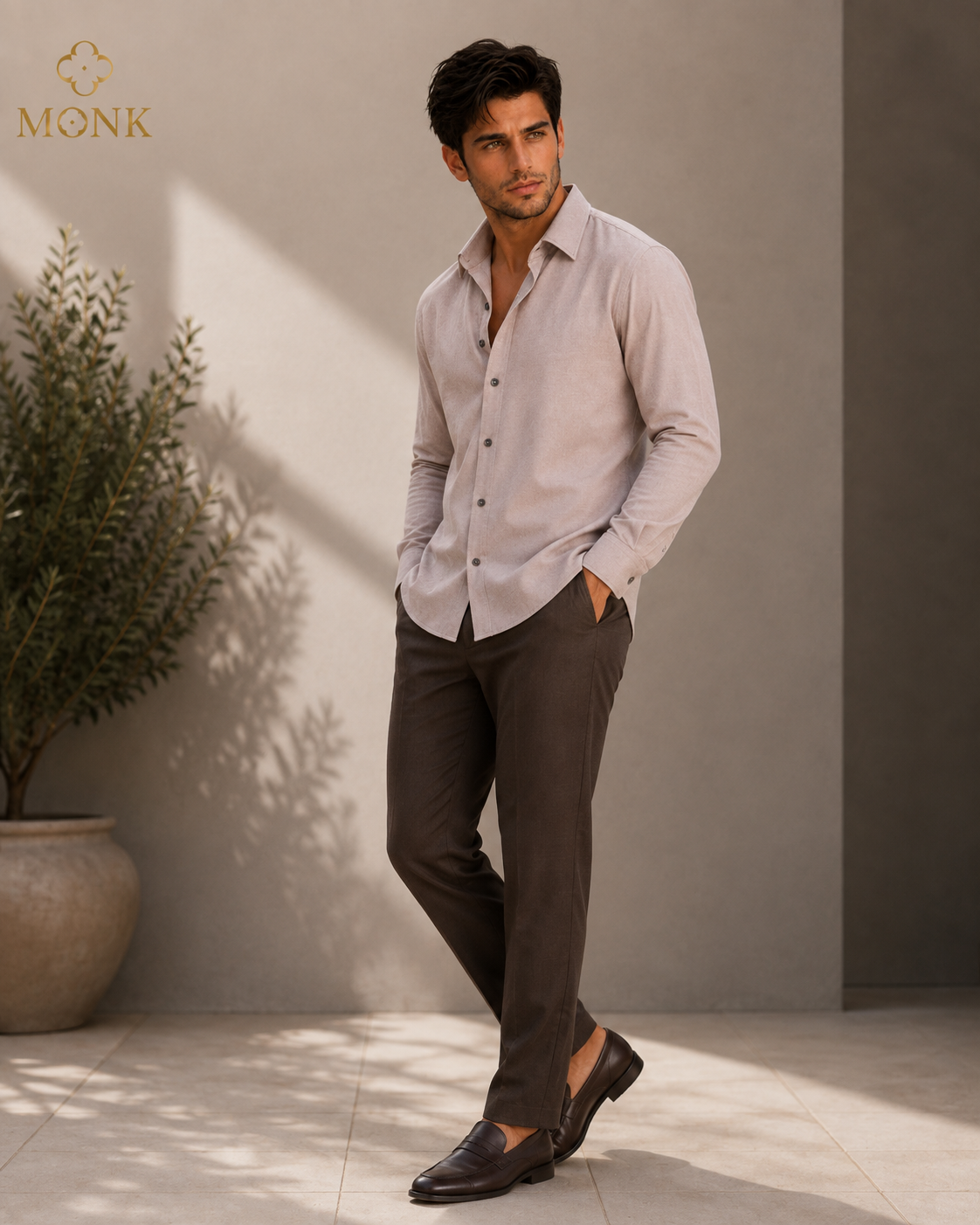 Desert Taupe Twill Full Sleeve shirt
