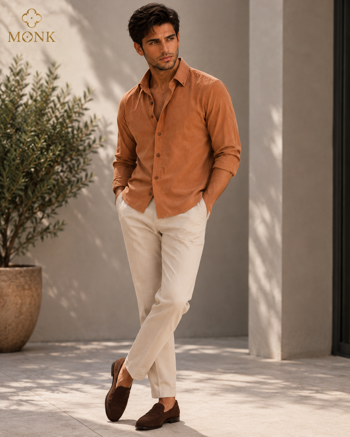 Caramel Velvet Luxe full sleeve Shirt