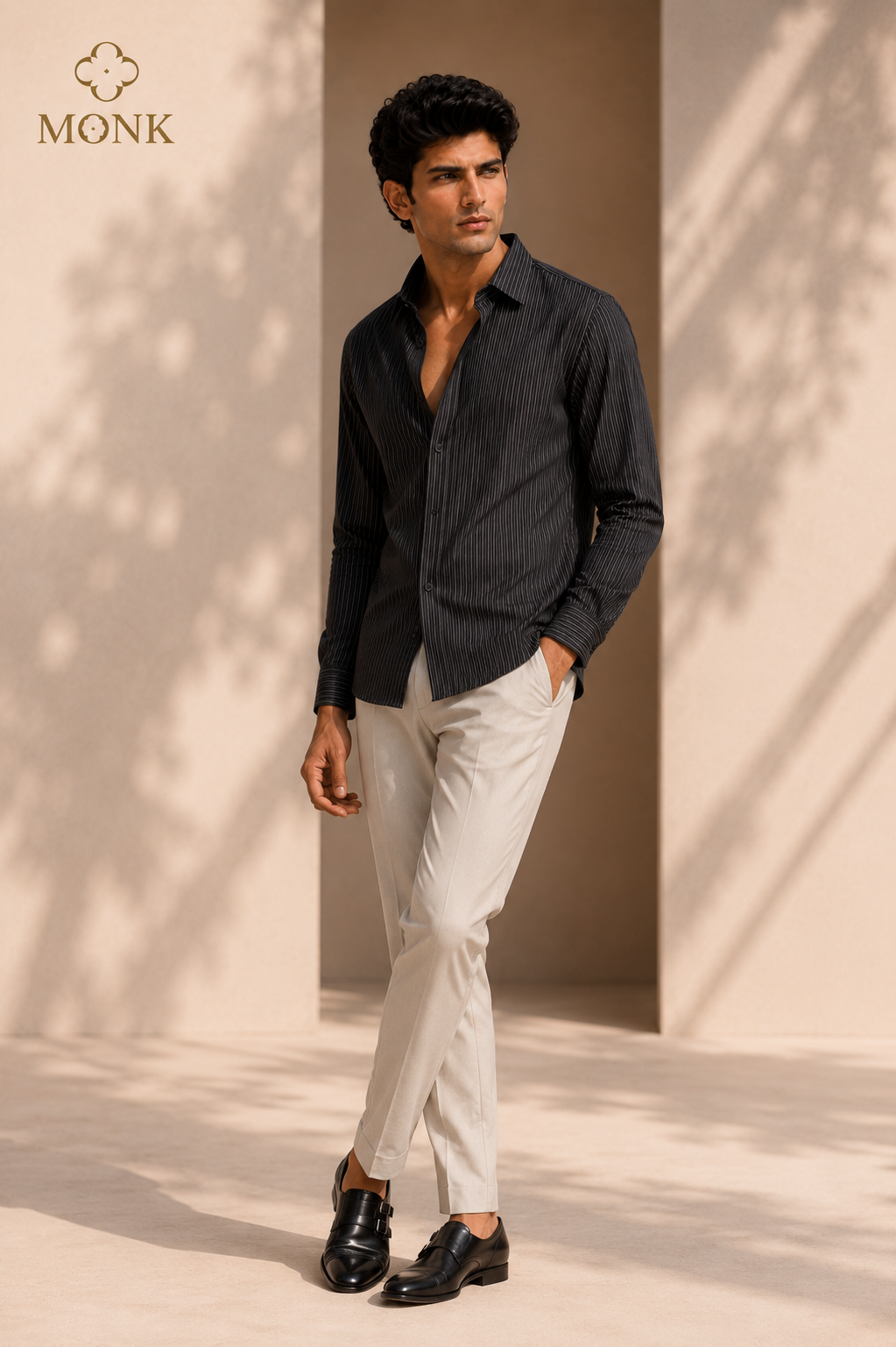 Espresso Pinstripe Full Sleeve Shirt