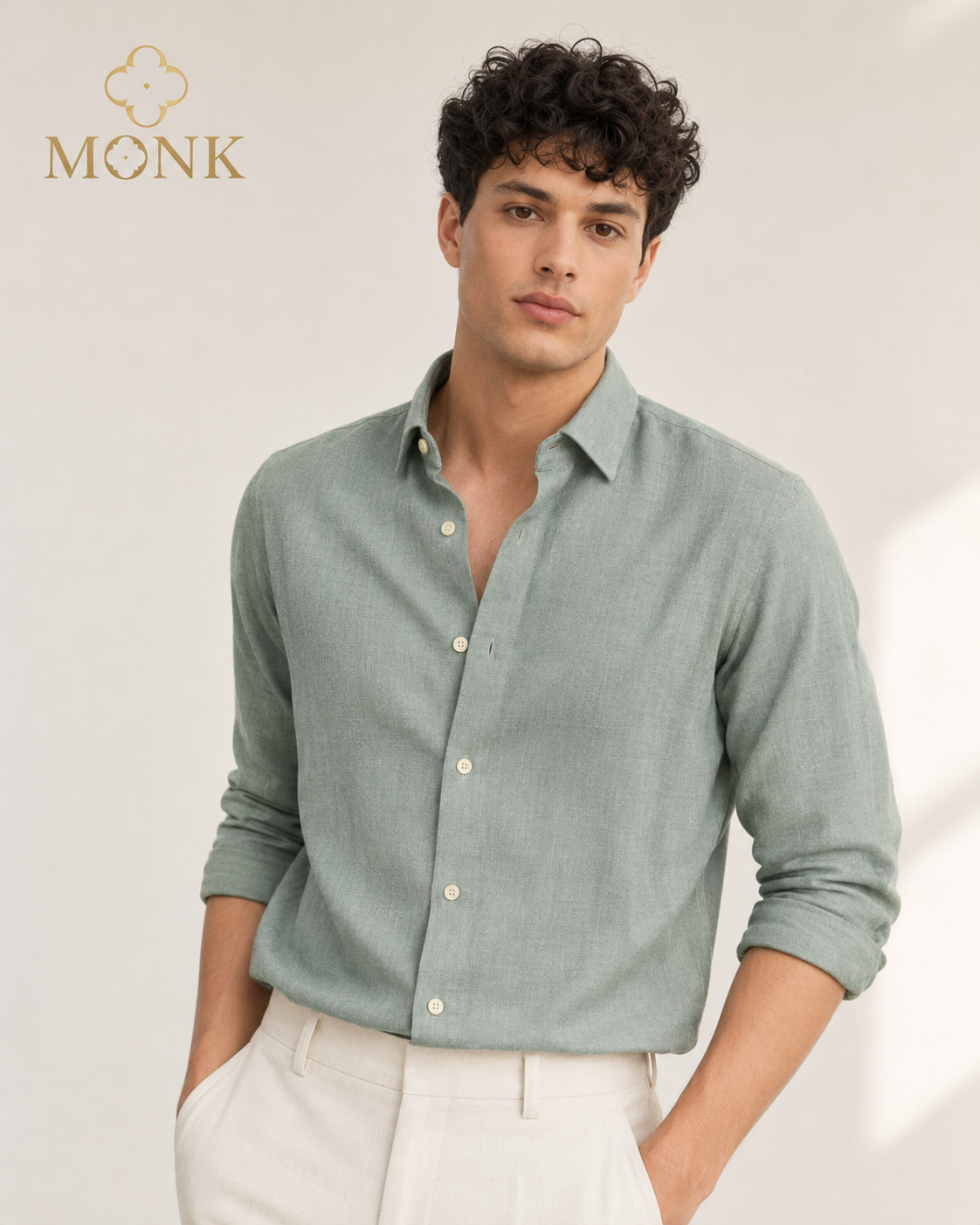 Sage Velvet Luxe full sleeve Shirt