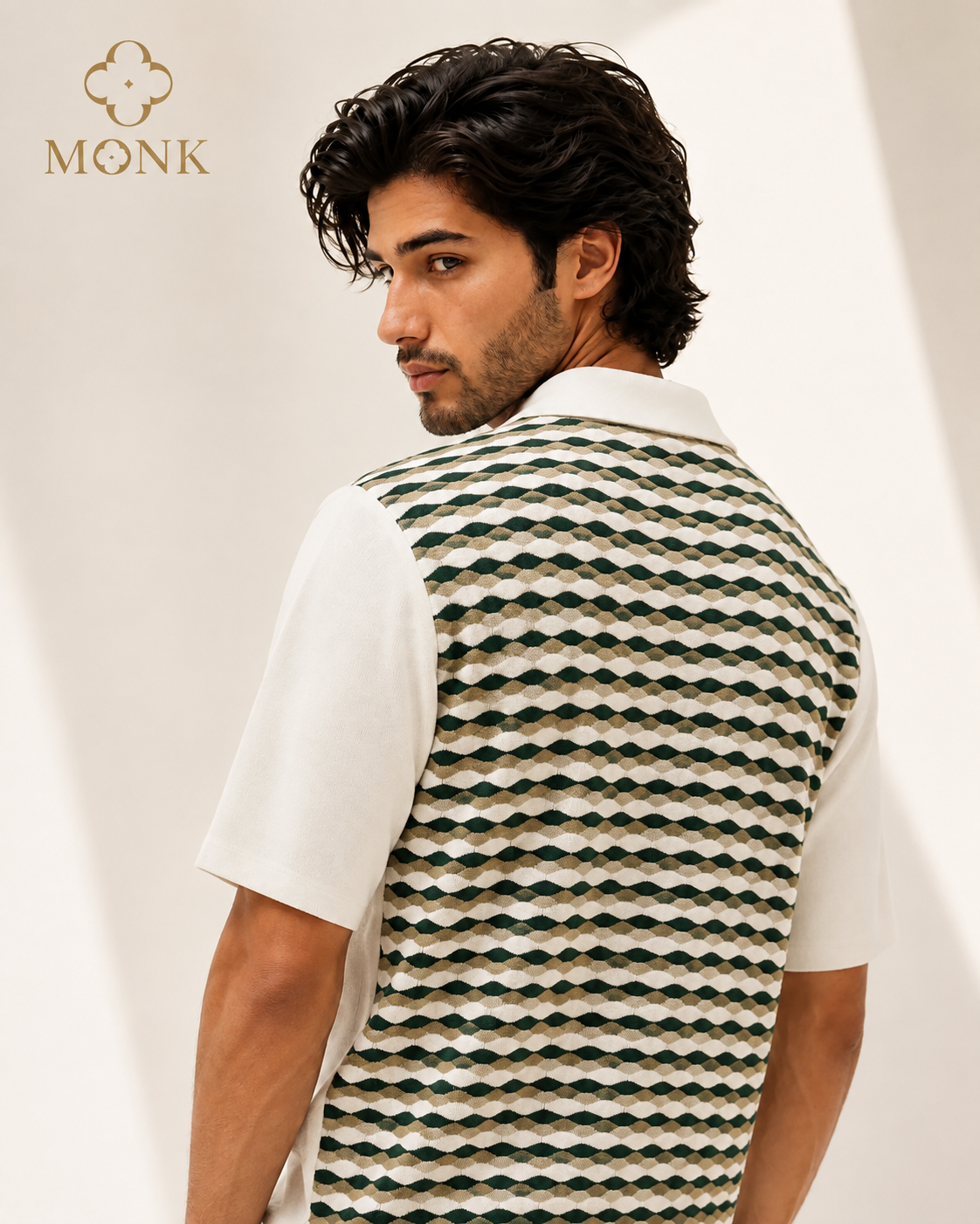 Olive Striped Performance Half Sleeve