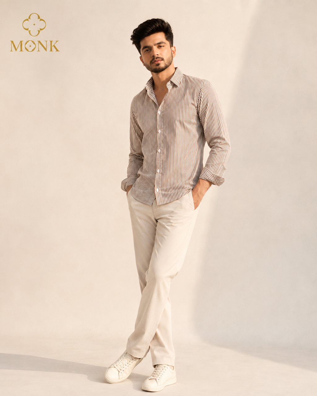 Prime Brown Stripe full sleeve Shirt