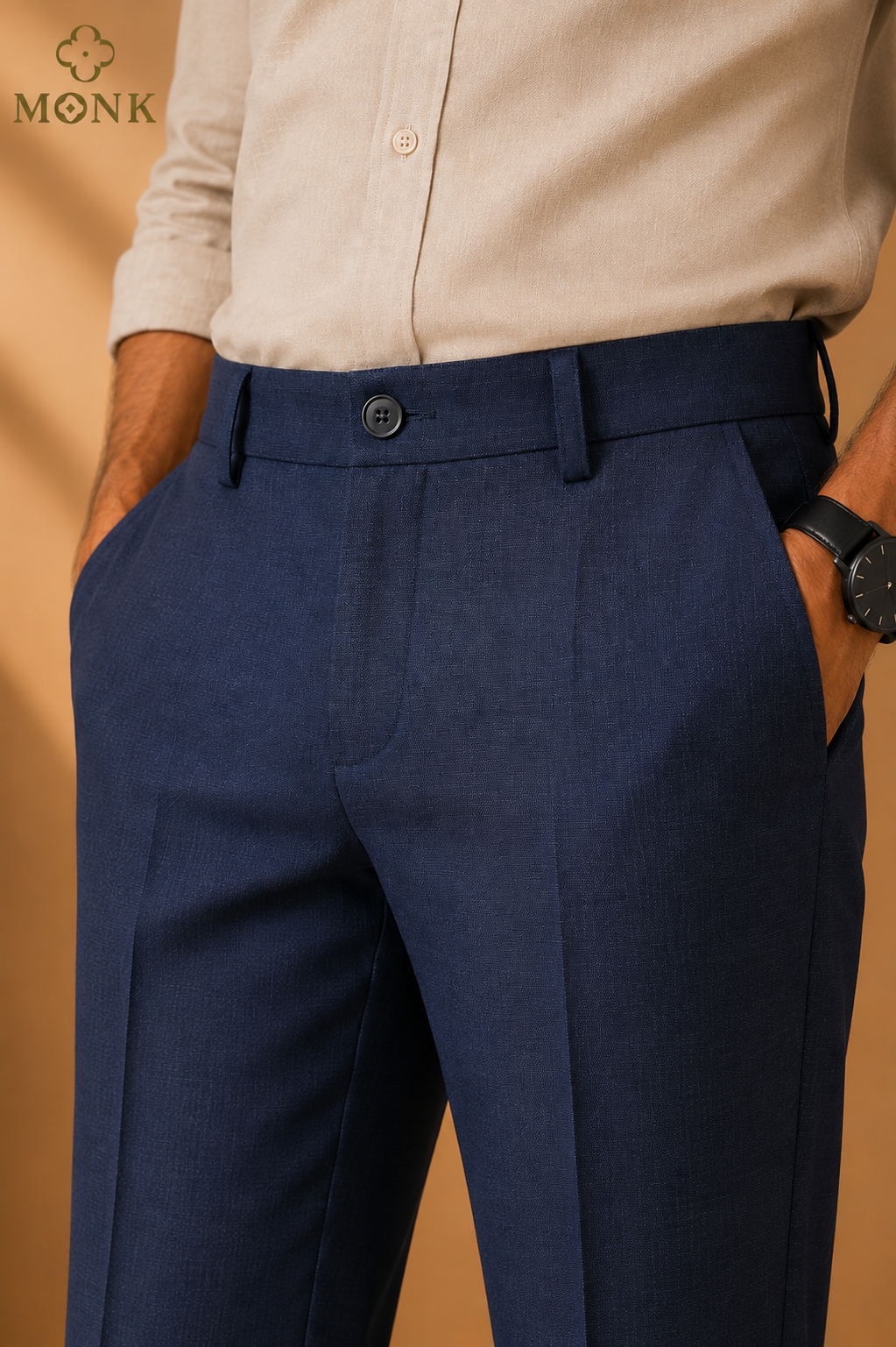 Deep Navy Textured Pants