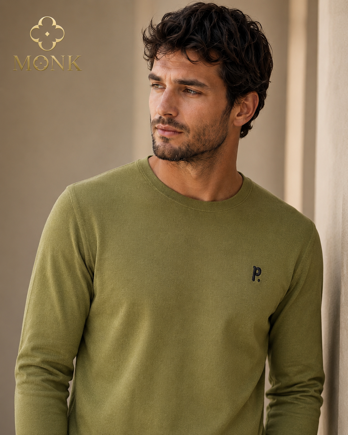 Olive Logo Half-Sleeve T-Shirt